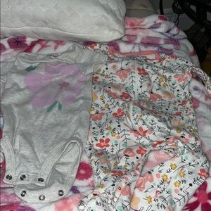Carter's Gray and Floral Kids Bodysuits
